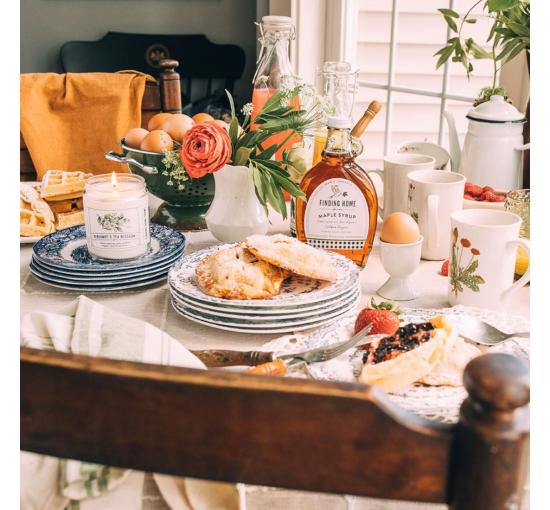 beautiful table set up showing maple syrup