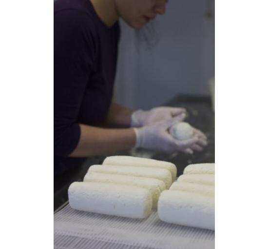 cheese logs being made