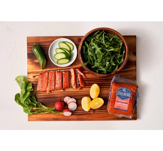 Hot-smoked New York Steelhead board