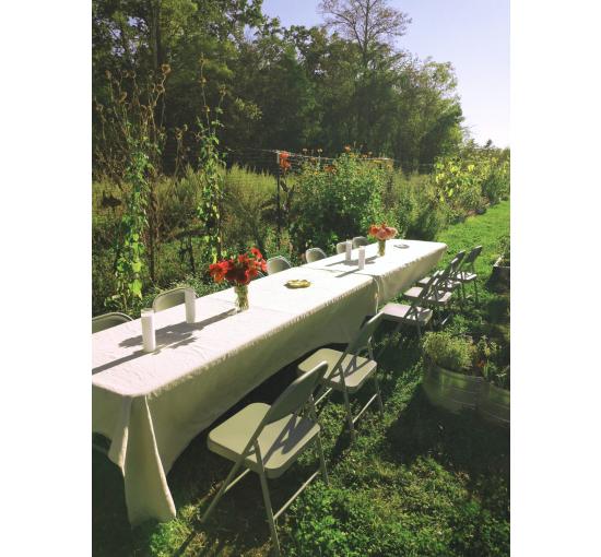 golden hour table setup for private dinner