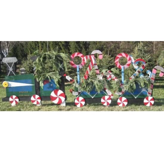 sleigh with wreaths decoration