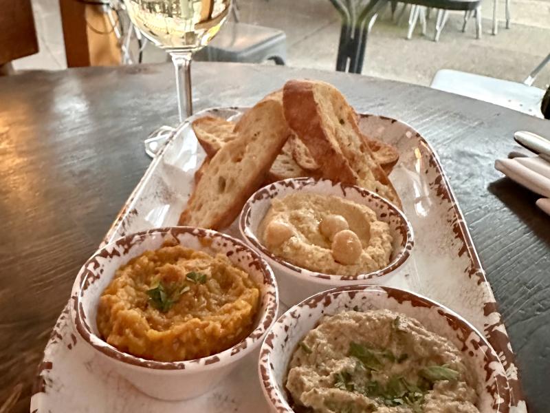 3 dips on a plate