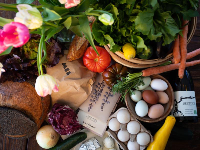 Our peak season CSA Food Wine and Flowers features the best of what's in season on our Stuyvesant farm, plus specially selected products representing the best of our local farm and food landscape.