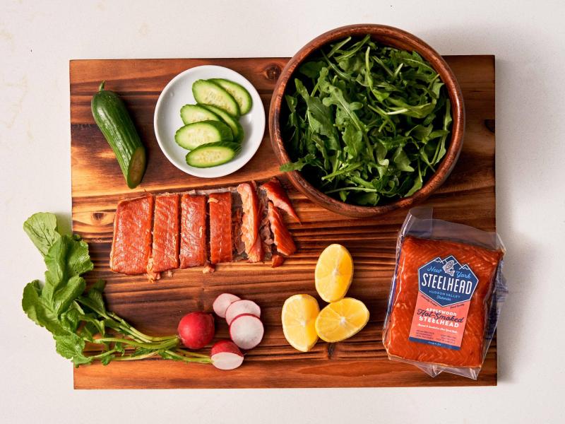 Hot-smoked New York Steelhead board