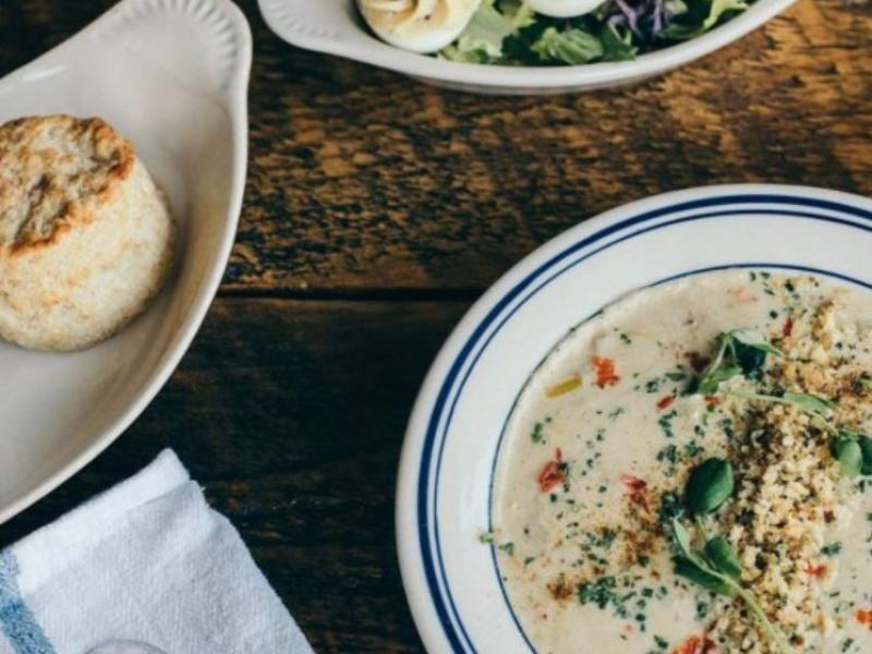 3 dishes of food on a table
