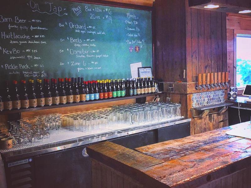image of the taproom beautiful wood bar
