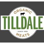 logo green font tilldale with the word organic above in brown with a cow and meants below in brown and words say since 1999