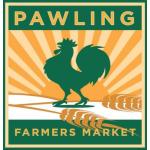 square logo with green and orange with a rooster in the middle