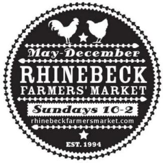 Round black circle with 2 chickens on top, font in white for logo