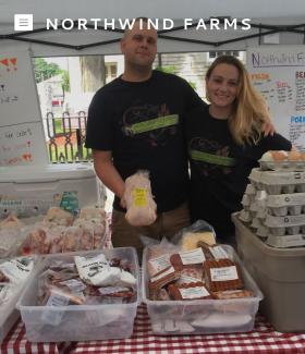 image of owners at a farmers market all set up