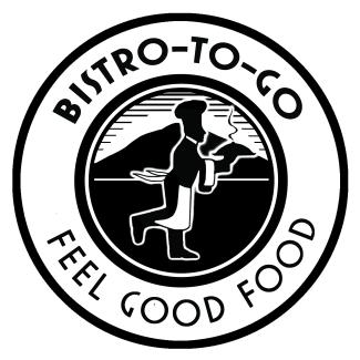 Round Circle logo with chef in the middle black font white background