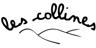 Black cursive font with hills hand drawn underneath