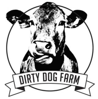 logo in black in white with a cow in a circle
