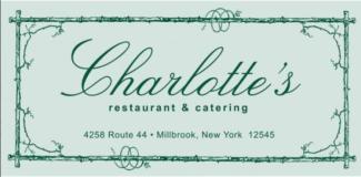 matte blue background with charlotte's in cursive with vines in a rectangle