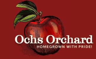 logo red background and a traced apple that is also red with a green stem and font is white