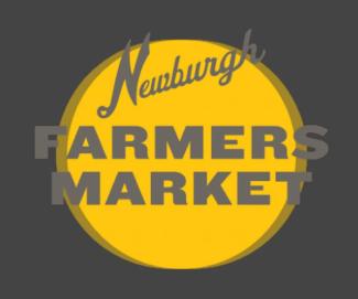 Yellow circle logo with grey font