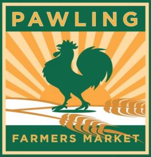 square logo with green and orange with a rooster in the middle