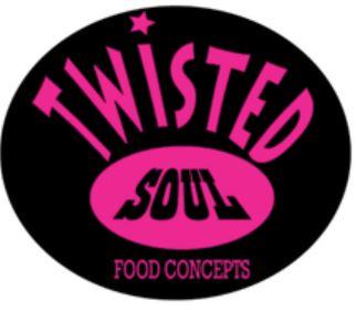 black oval with hot pink font logo