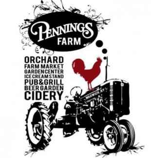 Red Rooster on a cart black font logo