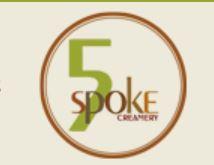 logo circle number 5 in green with burnt orange font
