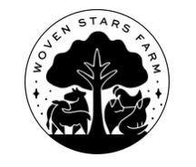 Logo black and white black tree in a circle with a cow on each side