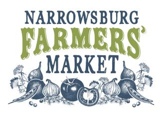 logo navy traced veggies on the bottom with green font and navy
