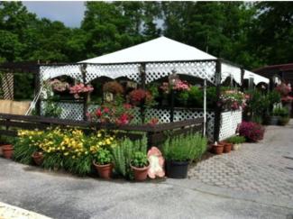 outdoor seating covered by tent