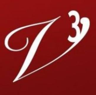 Logo maroon background with the letter V in cursive in white