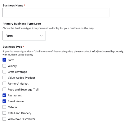 screenshot of business profile option 1