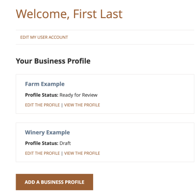 screenshot of business profile option 2
